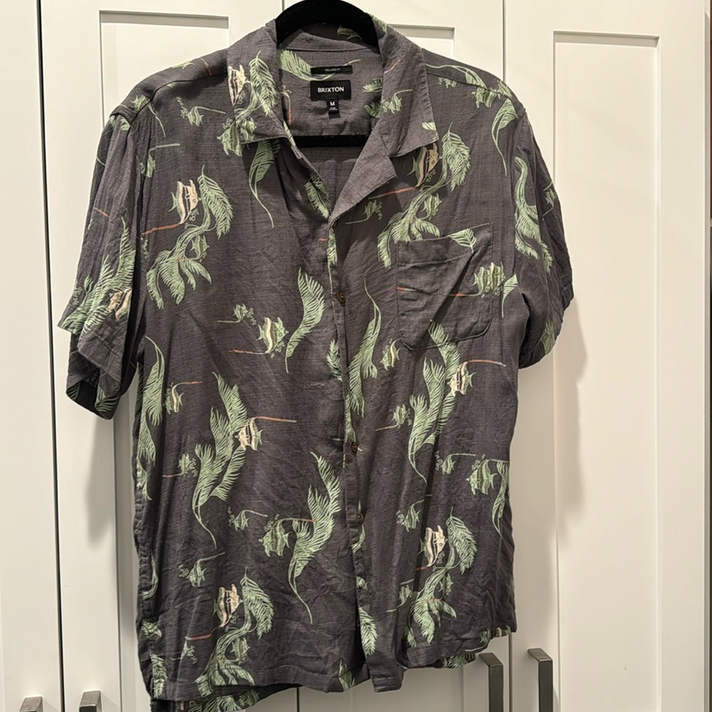Brixton grey pattern button down